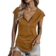 thumbnail image 2 of Blusa de encaje con cuello con cremallera, blusa de encaje con cremallera y manga corta con cuello en V y cremallera para mujer, blusa de encaje con cremallera y manga corta, rendimiento impulsado, 2 of 6