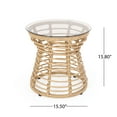 thumbnail image 6 of Noble House San Pedro Outdoor Wicker Side Table Light Brown, 6 of 6
