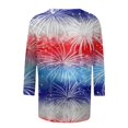 thumbnail image 4 of Women's Long Sleeve T-shirt Women 3/4 Sleeve Spring And Patriotic Top Women Neck Festival Blouses Clothes,Pink Women's Long sleeve T-shirt L, 4 of 5