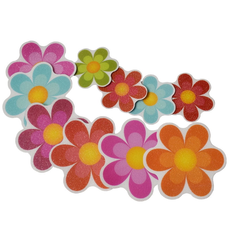 10Pc Large Floral Non Slip Bathtub Decals Sticker Adhesive Applique Treads Decor 