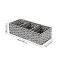 thumbnail image 3 of Cesta de almacenamiento dividida tejida en cuerda de papel con 3 compartimentos para artículos de baño, decoración del hogar y organización, 36 x 15 x 9.5 cm, 3 of 6