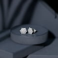 thumbnail image 4 of Rosec Jewels Lab Grown Diamond Flower Earrings with Screw on Backs - EF-VS Grade, 14K White Gold, 4 of 8