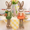 thumbnail image 6 of Long Leg Bunny Stretch Doll, Orange Green Fabric Rabbit for Easter Decor, Stretch Bunny Figurine for Home Table Display, 6 of 6