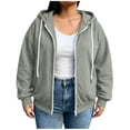 thumbnail image 3 of Sakuulaan Womens Plus Size Hoodie Zip Up Fleece Sweatshirt Long Sleeve Casual Cardigan Jacket, 3 of 8