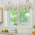 thumbnail image 2 of Rustic Flower Valance Curtains for Kitchen Window Farmhouse Green Botanical Plant Valances Vintage Spring Wildflower Floral Window Treatment Drapes for Bathroom Living Room (55x18 Inch), 2 of 4
