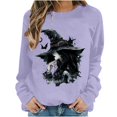 thumbnail image 3 of Jsaierl Halloween Sweatshirts for Women Plus Size Witch Graphic Pullovers Soft Going Out Round Neck Long Sleeve Shirt Tops Halloween Clothes, Sizes S-2XL, 3 of 7