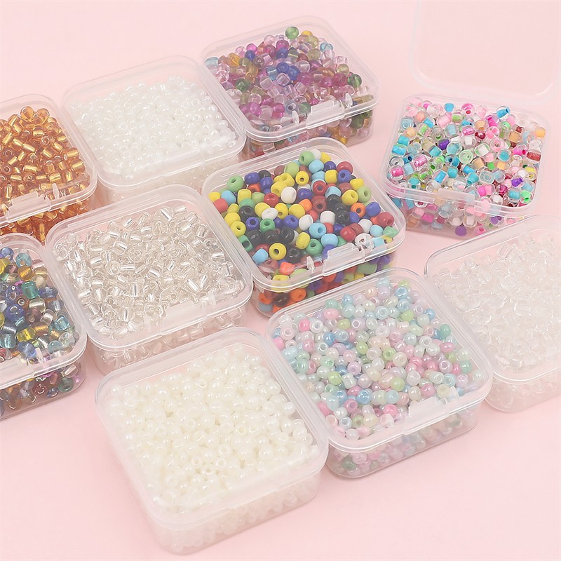 Feildoo 30 Crafts Glass Seed Beads 2mm Tiny Round Beads Assorted Kit with  Organizer Box for Jewelry Making, N#009 