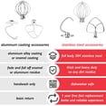 thumbnail image 6 of Wiselet Stainless Steel Accessories for KitchenAid 4.5-5 Qt Tilt Head Stand Mixer, Includes 6 Wire Whisk, Flat Beater, Dough Hook for KitchenAid, Dishwasher Safe and Heavy Duty, Fits for KSM45, KSM15, 6 of 7