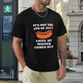 thumbnail image 4 of It's Not The 4th of July Until My Wiener Comes Out Spunky Men's Cotton Short Sleeve HD Print Tee for Casual T-Shirt Crew Neck Top Black XL, 4 of 7