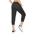 thumbnail image 4 of ALWAYS Women's Capri Jogger Lightweight Sweatpants with Pork Chop Pockets Black XS, 4 of 7
