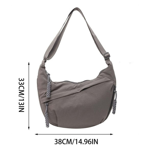 Yhmxh Bolso de hombro grande de nailon, bandolera, bandolera para mujer, bolso de media bolsa, bolso holgado, bolsos de hombro para mujer, bolso de hombro para estudiantes, bolso de tela de moda.