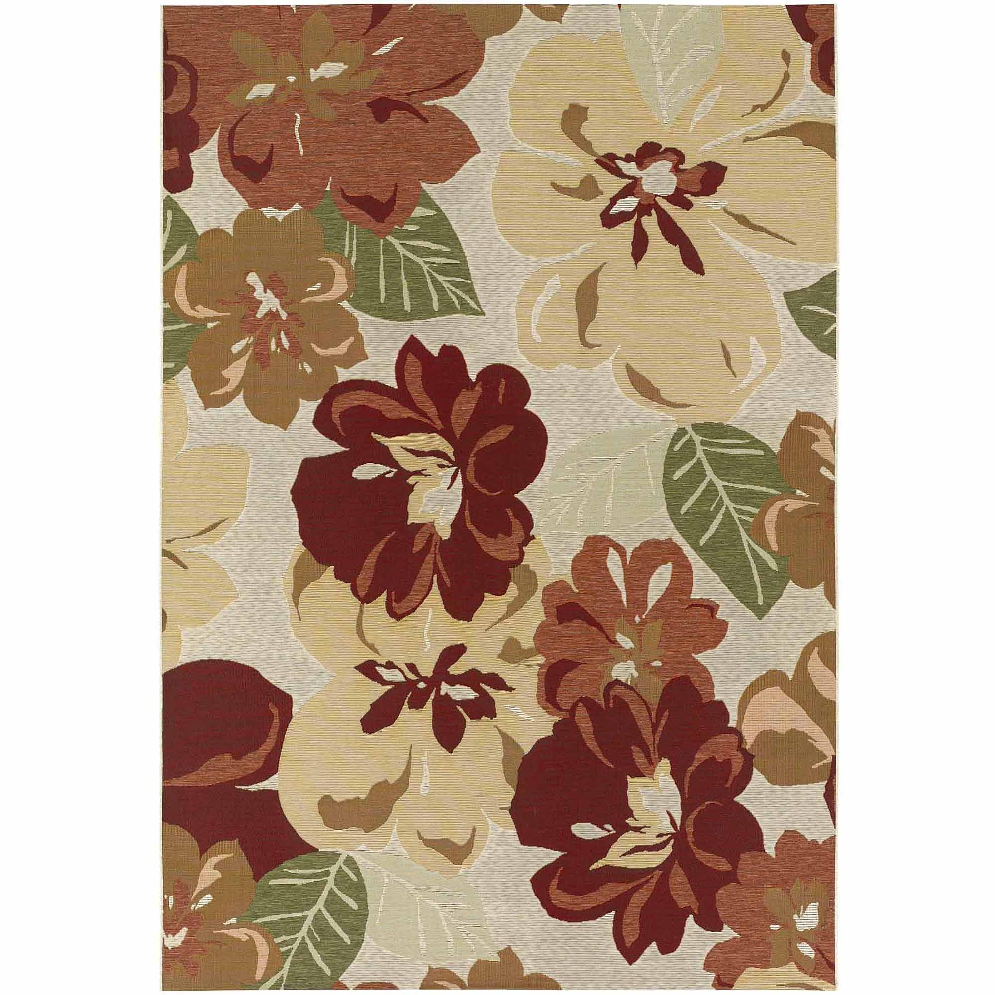 Couristan Dolce Novella Indoor/Outdoor Area Rug, 4' x 5'10", Rose Bud