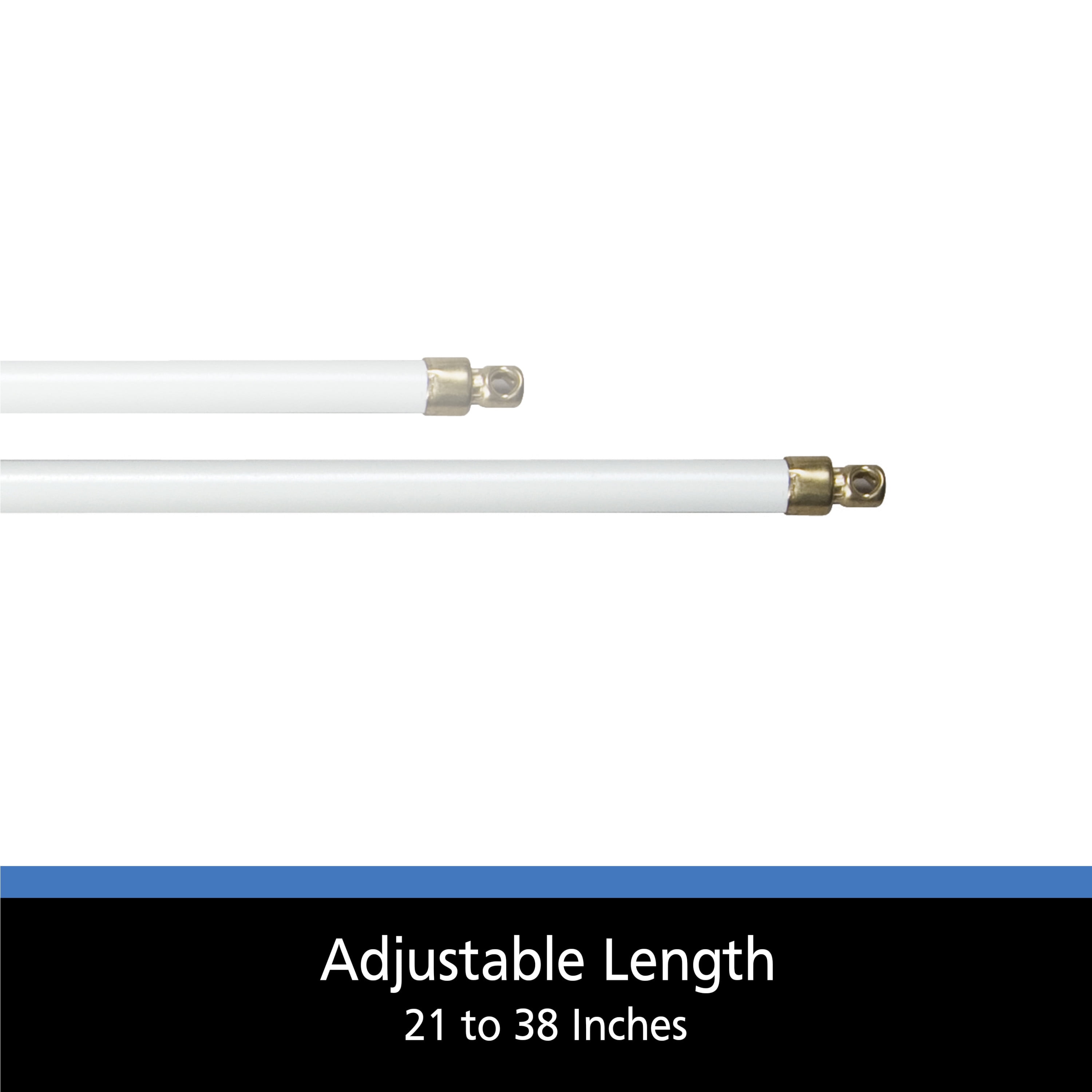 Mainstays 5/16" Adjustable Swivel Sash Rod, 21-38", White