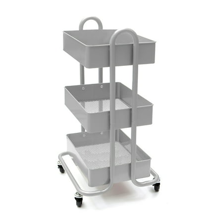 Purpose Utility Cart - Mind Reader Heavy Duty 3 Tier Metal All Purpose Mobile Utility Cart, Silver