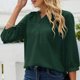 thumbnail image 3 of Tops de punto suizo,Blusas de manga con cuello en V de verano para mujer Blusa suelta para mujer Valor excepcional, 3 of 5