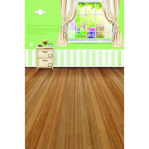 BSDHOME Polyester Wooden Floor Indoor Theme 5x7ft Photography Backdrops for Kids Portrait Studio Props