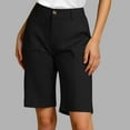 thumbnail image 2 of QATAINLAV Ofertas Del Dia de Hoy Relampago Bermuda Shorts for Women Knee Length High Waisted Wide Leg Dress Shorts with Pockets Summer Business Casual Outfits Black M, 2 of 7