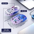thumbnail image 5 of A2 Wireless Gaming Mouse Double Mode 2.4G/ Bluetooth,Transparent RGB Wireless Mice with 5 Adjustable DPI Compatible with PC, Mac, Laptop -Purple, 5 of 7