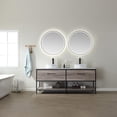 thumbnail image 4 of Vinnova Campobasso 32" Round LED Wall Mount Bathroom Vanity Mirror Black Frame, 4 of 11