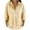 Yellow, variant on Lenpel 3/4 Length Sleeve Womens Tops Striped Fall Trendy Button Lapel Shirts Dressy Casual Oversized Lightweight Blouses