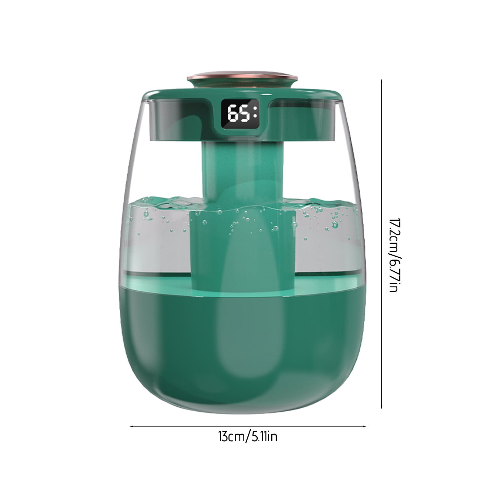USB Humidifier with Humidity Display, Quiet Cool Mist, 2L Capacity, Easy to Clean, Continuous/Intermittent Mist Modes, Night Light, for Bedroom Office Plants Travel Car