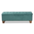 thumbnail image 3 of Baxton Studio Hannah Banc Ottoman de Rangement Rembourré en Velours Bleu Sarcelle, 3 of 10