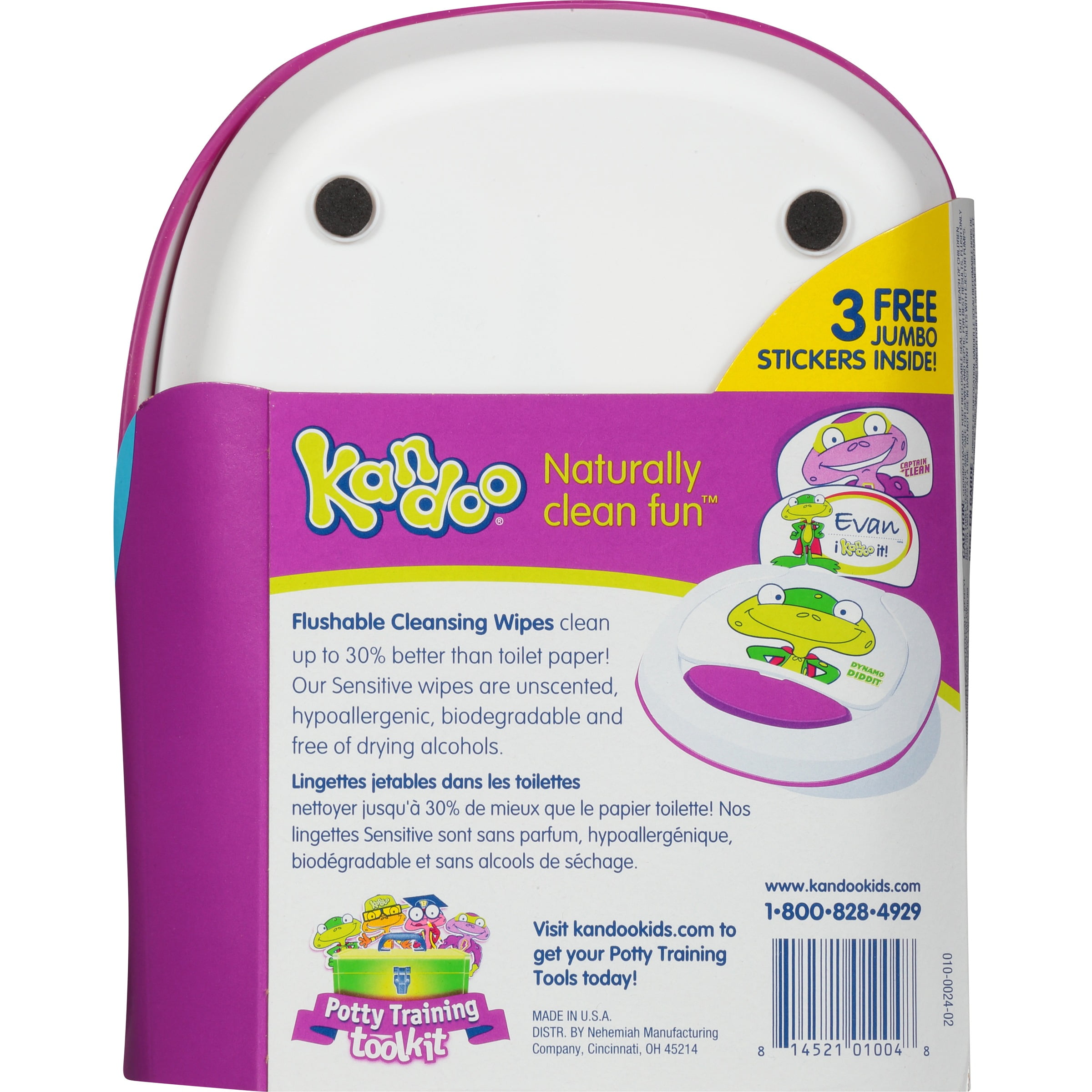Kandoo Kids Flushable Wipes Pack of 6 Potty Training Cleansing Cloths with Refillable Tub 50 Count Sensitive