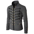 thumbnail image 2 of Kilaqueen Mens Suit Jacket Slim Fit Zip Up Victorian Blazers Vintage Embroidery Gothic Jacket Renaissance Costume Steampunk Medieval Jacket, 2 of 4