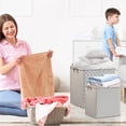 thumbnail image 3 of 15L Clothes Storage Bag Large Capacity - Quilt Storage Bag for Moving and Organizing - Non-Woven Fabric Foldable Blanket Storage Bag with Zipper - Space Saving Travel Storage for Bedding, Clothing, 3 of 5