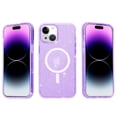 thumbnail image 6 of for iPhone 15 Plus Magnetic Case [Compatible with Magsafe], Clear Glitter Full Body Protective Cover Slim TPU Transparent Shockproof Bling Phone Case for iPhone 15 Plus 6.7", Purple, 6 of 7