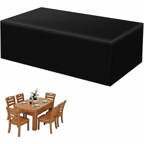 Funda para mesa de centro de exterior, rectangular, resistente a la intemperie, tela Oxford, costuras entrelazadas resistentes para una larga vida útil, resistente a las heladas, adecuada para todas