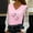 Pink, variant on Blmnix Womens Blouses Dressy Pullover Lace Valentine Outfit V-Neck Pink Long Sleeve Y2k Shirts