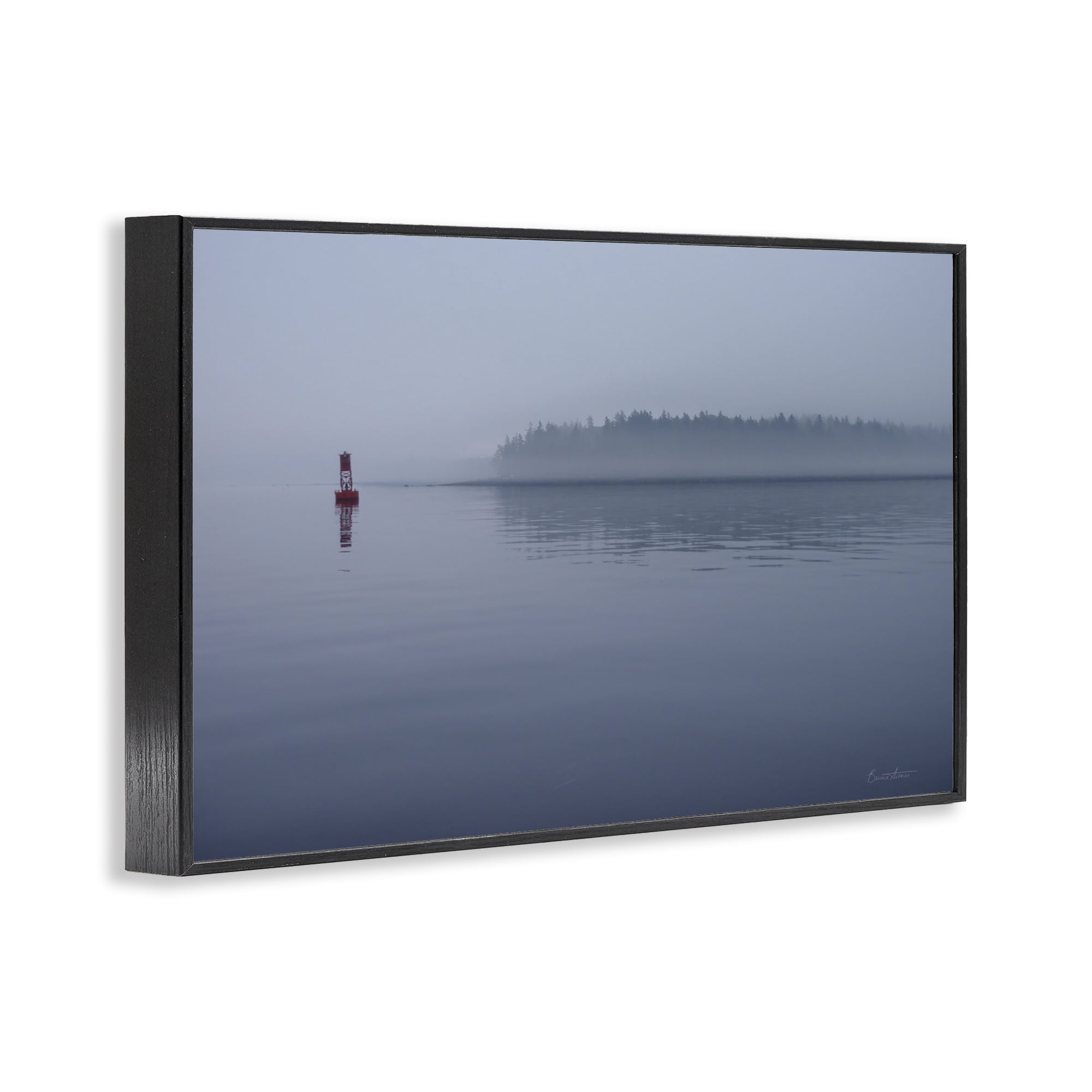 Stupell Industries Penobscot Bay Landscape Landscape Photography Black Framed Art Print Wall Art, 24 x 16