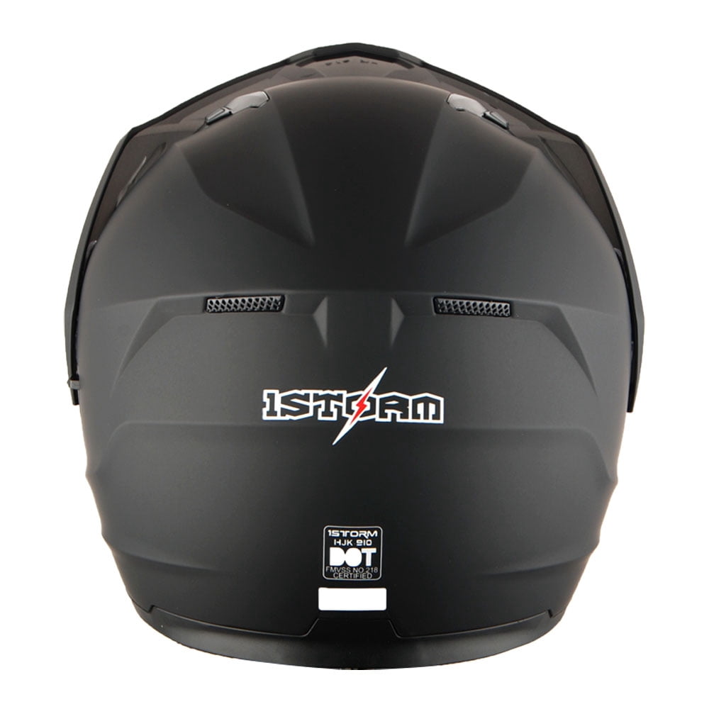 1Storm New Motorcycle Modular Flip up Full Face Helmet Dual Visor: HJK910 DSPORT Matt Black