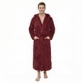 thumbnail image 5 of U2SKIIN Mens Robe Big and Tall with Hood,Full Length Plush Robe for Men Long Fleece Bathrobe（Burgundy, 2XL/3XL）, 5 of 7