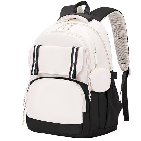 Lightweight Backpack, Large Capacity Students Shoulder Bags, Back to School Supplies, Travel Backpack for Elementary Middle High School Students # Black