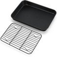 thumbnail image 1 of Toaster Oven Pan with Cooling Rack Set x x Carbon Steel Small Baking Pan Tray with Nonstick Rack for Baking Roasting & Heavy Duty Easy Clean, 1 of 7