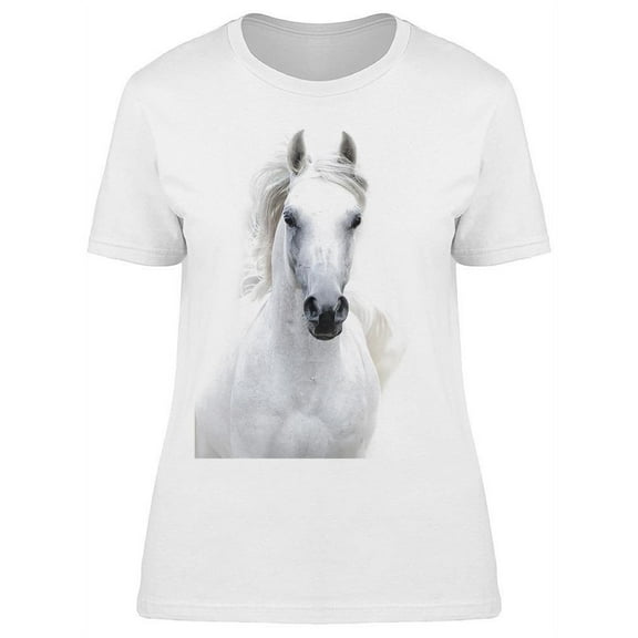 Snowy White Arabian Stallion T-Shirt Women -Image by Shutterstock, Female Small