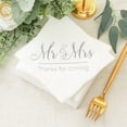 thumbnail image 2 of Crisky Wedding Napkins Mr Mrs Silver Cocktail Beverage Dessert Napkins for Wedding Tabel Decoration Engagement Party Supplies, 100 Pcs, 3-Ply, 2 of 4