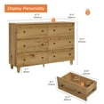 thumbnail image 3 of WAMPAT Dresser with 6 Drawers for Bedroom, Wooden Chest of Drawers, Modern Closet Storage Organizer Unit with Solid Wood Legs for Living Room, Hallway, Nursery, 47.2x15.4x32.4, Oak Brown, 3 of 7