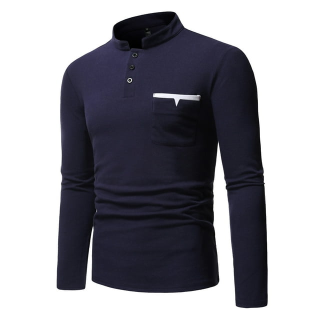 Cathalem Polos pour Hommes Coupe Régulière Chemise au Design Mode, Bleu m