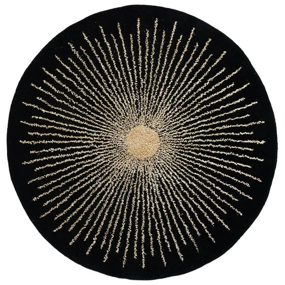 SAFAVIEH Soho Michelle Geometric Area Rug, Black/Beige, 10' x 10' Round