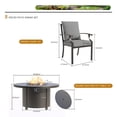 thumbnail image 6 of ALAULM 5PCS Metal Outdoor Patio Furniture Set with 48"/55000 BTU Round Propane Fire Pit Table,Patio Conversation Sets 4 Fixed Chairs No-Slip Cushions,Grey, 6 of 9