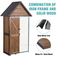 thumbnail image 2 of Aivituvin Shed Outdoor Storage, Outdoor Storage Cabinet with Metal Frame & Adjustable Shelves, Weatherproof Tool Shed for Backyard Patio Lawn, Brown, 2 of 7