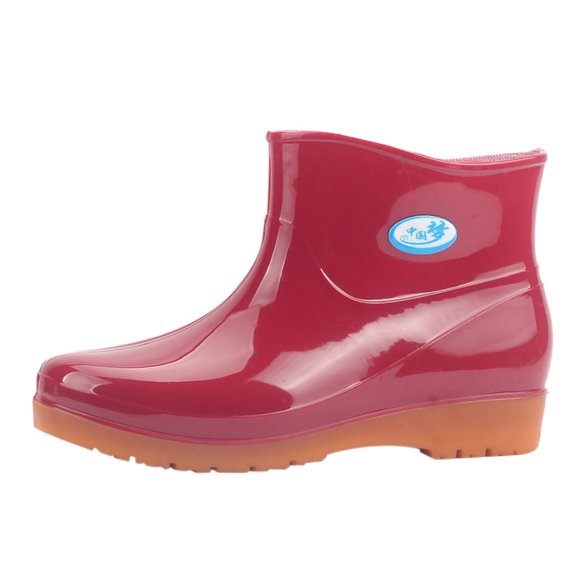 jovati Leisure Womens Low-Heeled Round Toe Shoes Waterproof Middle Tube Rain Boots