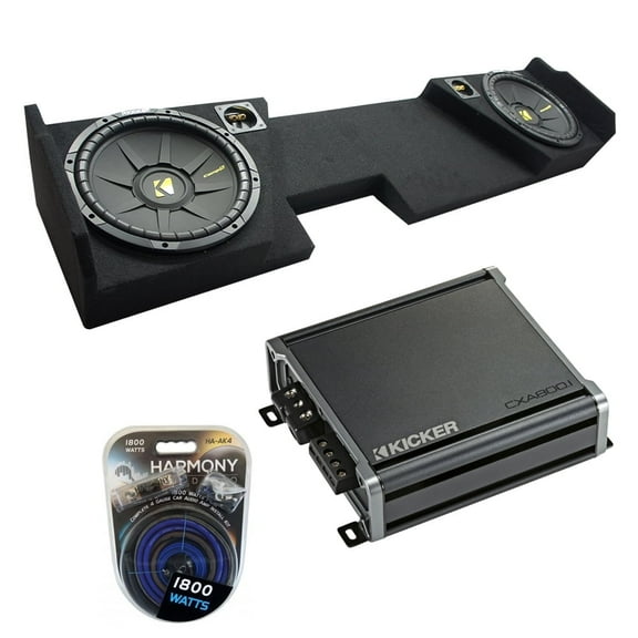 2014-2018 Chevy Silverado Double Cab Kicker Comp C10 Dual 10 Sub Box CXA8001 Amp