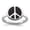 Black, variant on Fine Jewelry 925 Sterling Silver Polished White Enameled Peace Sign Ring for Women Size 9