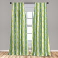 thumbnail image 5 of Ambesonne Striped Curtains, Spring Striped Flowers, Pair of 28"x63", Yellow Green, 5 of 5