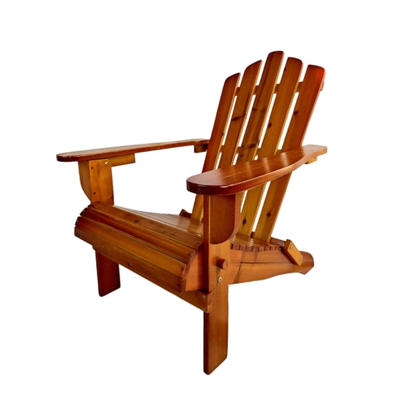 JERFIT Solid Wood Adirondack Chair, Foldable Outdoor Patio Chair for Garden Poolside, Comfortable Oak Hardwood Lounge Chair with Wide Armrests