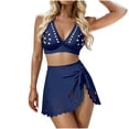 thumbnail image 2 of Womens Tummy Control Swimsuit Summer Solid Color Pleate V-Neck One Piece Bathing Suits Slimming Adjustable Straps Swimwear, S-2XL, 2 of 9